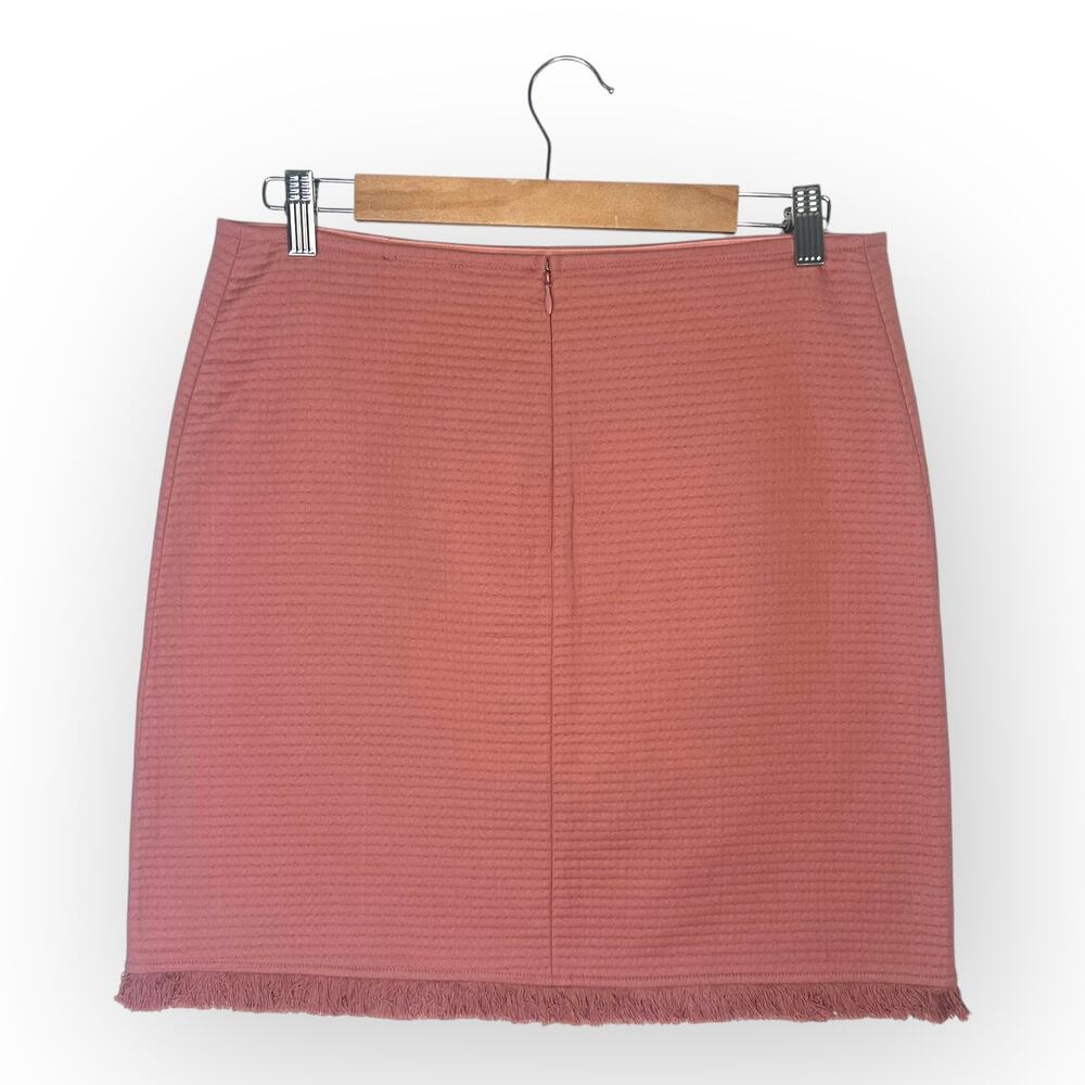The Limited NWT Quilted Fray Hem Mini Skirt Size 6 Mauve Pink Cotton Blend - Picture 2 of 9